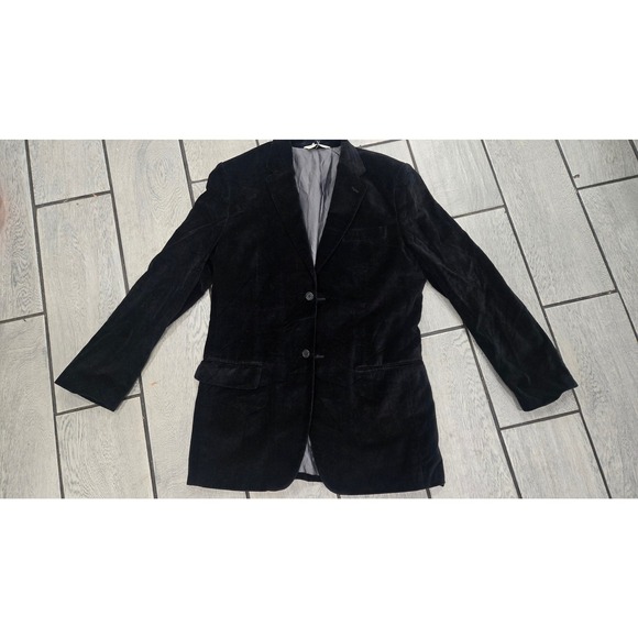 Perry Ellis Other - Perry Ellis Mens Black Velvet Blazer Sport Coat Jacket 38 Regular 2 Button Notch